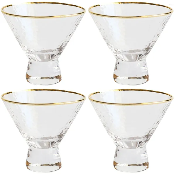 Copas descartáveis falhas 4x de sobremesa clara xícara de copo decorativo de vidro aperitivo de cristal sorvete de cristal