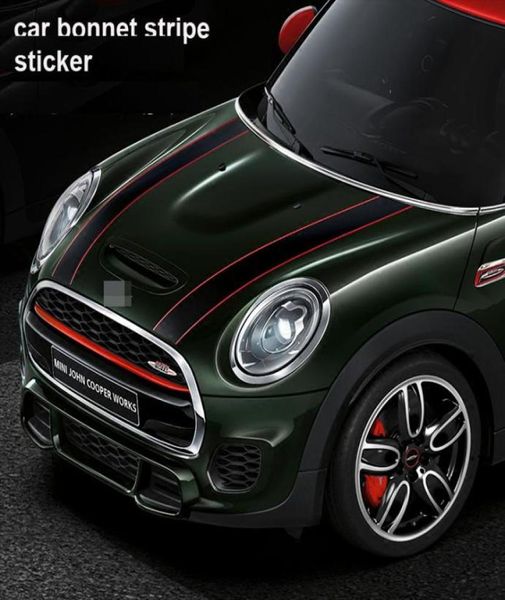 Ganz 2pcslot KK Mini JCW Mini Cooper S Ein John Cooper Works Countryman Car Body Aufkleber Auto Motorhaube Streifen Aufkleber Auto Styli1793830