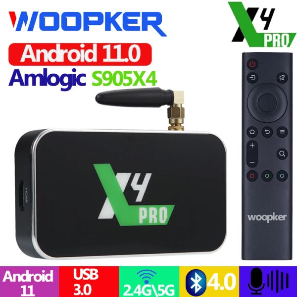 Box Woopker Ugoos X4 Plus Set Top Box 4K Media Player 4GB 32GB X4 Pro 64GB X4 Cube Amlogics905x4 Smart TV Box Android 11