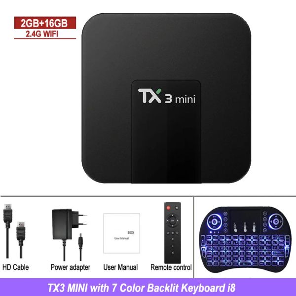 Box Tx3 Mini Smart TV Box Android 11.1 Amlogic S905W Quad Core 1G+8G/2G+16G 4K H.265 2.4G WiFi Set Top Box Media Player