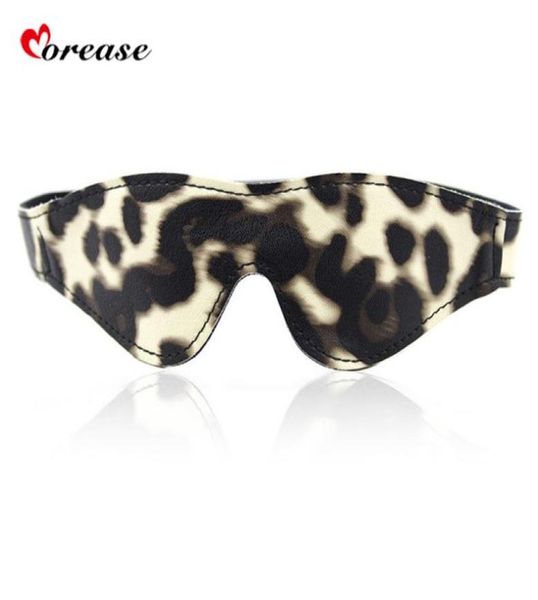 Máscara de couro de leopardo Blinder máscara ocular para mulheres femininas eróticas de fetiche bdsm escravo Restrinho de adulto jogo sexo brinquedo S9247048043