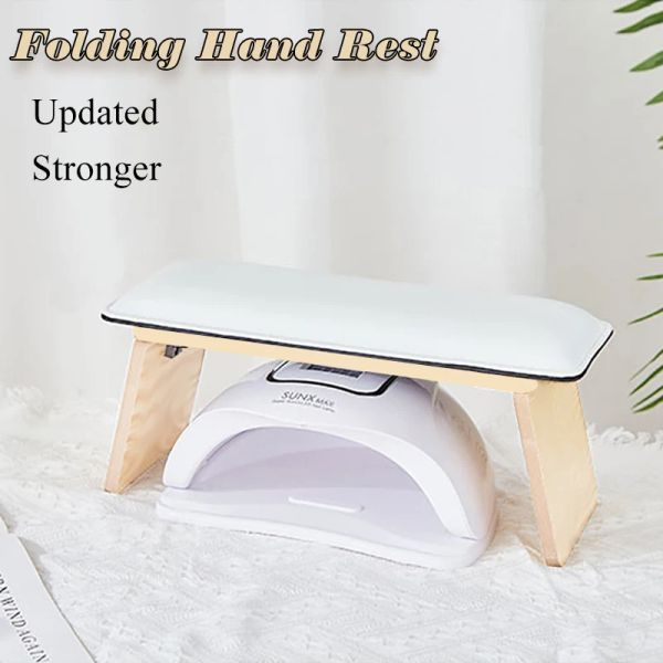 Riposo log di pieghevole giapponese+PU PU PETTA PEST REST PILLOW PIELO PERCHOW Porta del supporto per chiodi per manicure per il braccio del salone per unghie Resti