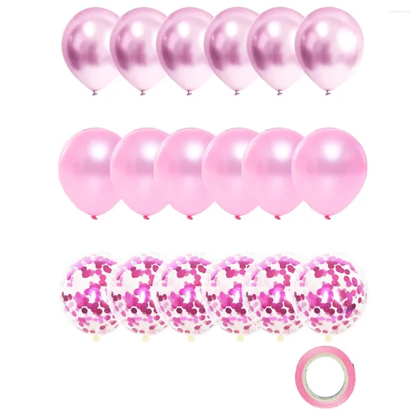 Partydekoration 18pcs gemischt 12 Zoll Pink Latexballons Mädchen Geburtstagdekorationen Frau Hochzeit Brautdusche Muttertagdekoration