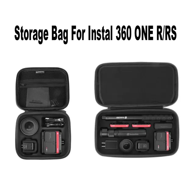 Bolsa de armazenamento multifuncional de câmeras Caixa de tecido portátil da caixa de transporte portátil para acessórios de câmera esportiva Insta360 One R/RS