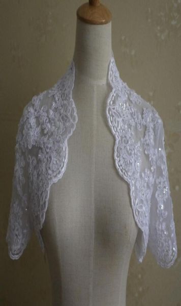 Appliques de jaqueta de renda com desconto Biço de 2019 Casamentos de casamentos de casamentos de noiva Casa de casamento Branco de marfim de marfim de marfim real lace bolero9246828