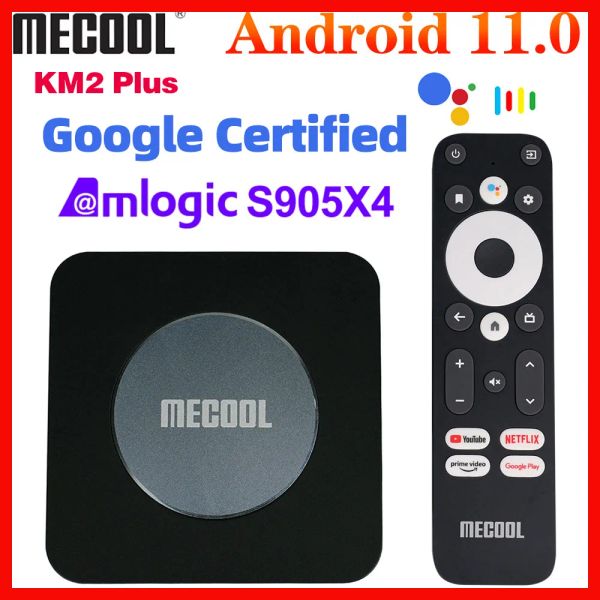 Box Mecool KM2 Plus 4K ATV Smart TV Box Amlogic S905X4 Android 11 TV Box Google Certificato 2GB 16 GB Supporto 4K USB3.0 SPDIF BT5.0
