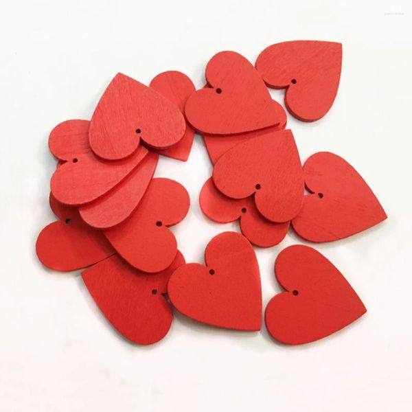 Party -Dekoration 10pcs 4cm Rotes Herz Holzhänge Hänge Bastel Block Graffiti Urlaub Dekoration Hochzeitstisch