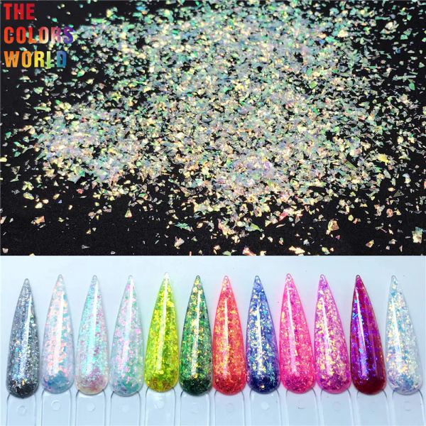 Bottiglie TCT153 Colore arcobaleno iridescente Mylar Shard Flitter irregolari glitter per nail art gel nail gel trucco manuale fai da te decorazione