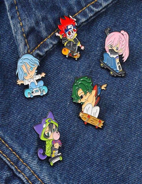 Sk8 The Infinity Pin Pin Skate Custom Chibi Reki Langa Miya Cherry Joe Broche Lapeel Badge Jóias de Cartoon Jóias para Anime Fans6710131