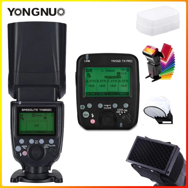 Acessórios Yongnuo yn862c Modo escravo mestre TTL Speedlite Speedlite com 1800mAh Bateria de lítio YN560TX Pro transmite para câmera canon dslr