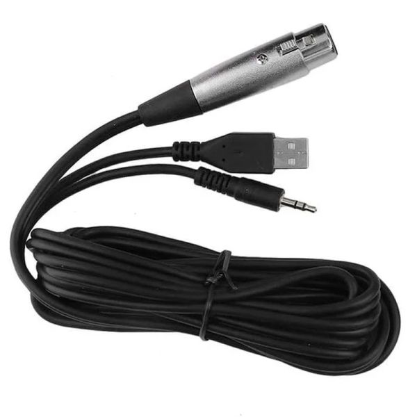 Acessórios Cabo de áudio microfone, USB com cabo duplo de 3,5 mm para MK F100TL MKF200FL MK F200FL XLR CABO