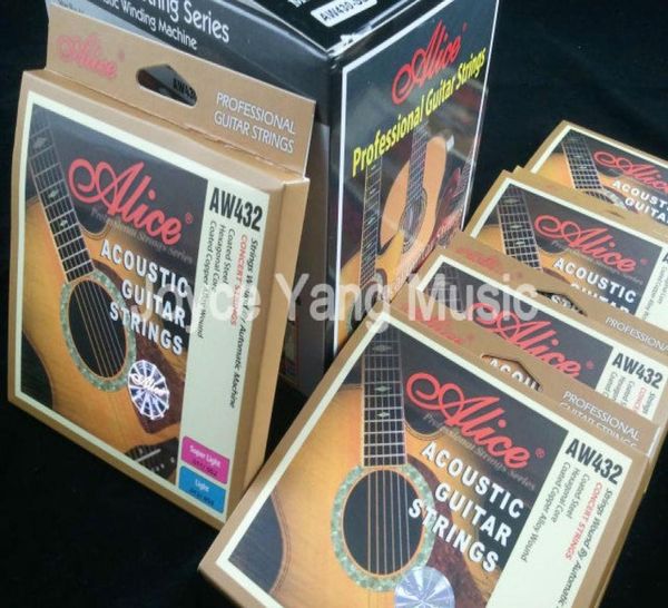 12 set di Alice AW432P corde di chitarra acustica corde esagonali rivestiti di rame colorato in rame a sfera di carta Box Whole4801608