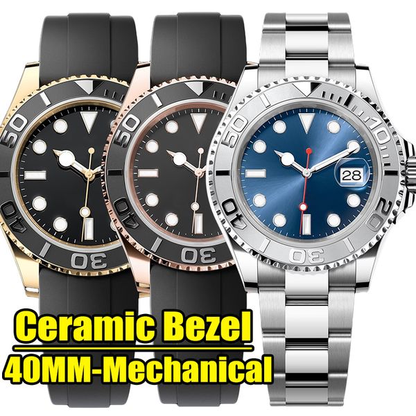 Herren Watch Designer Uhren hochwertige 40 mm oberste automatische mechanische Bewegung 904L Edelstahl Gummi -Band Keramik Lünette Luminous wasserdichte Sapphire Watch