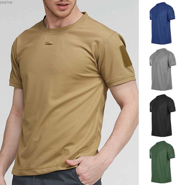 Мужские футболки тактические футболки Мужчины спортивные открытые военные футболки быстро сухой рубашка с коротки