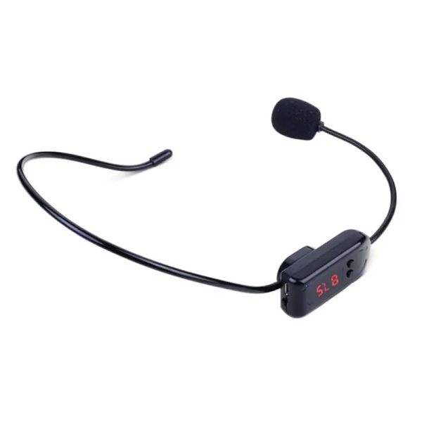 Mikrofone Schwarz tragbarer FM Wireless Mikrofon Headset Radio Megaphon für Reiseleiter Unterrichtsbesprechungsvorlesungen Lieferungen