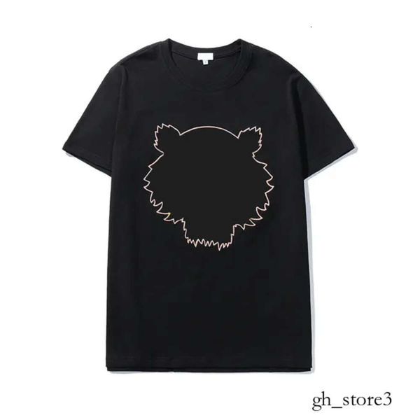 Camiseta kenoz sudadera camiseta de ginástica de grife feminina tsshirt summer streetwear manga tigre bordado de cabeça, enxergando solto 339
