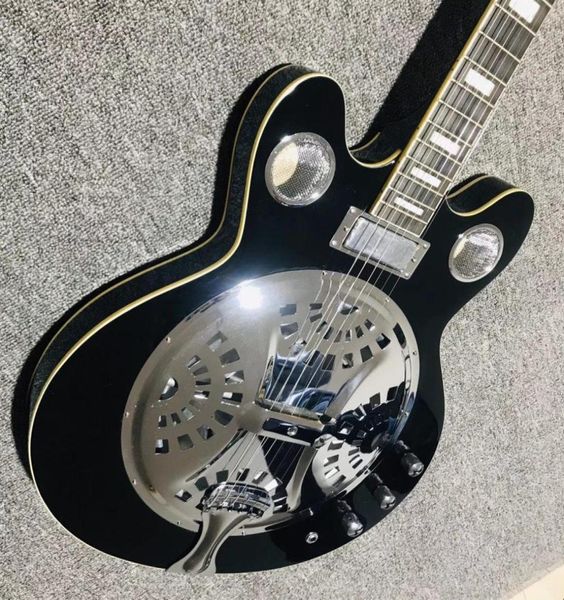 Custom 6 Strings Dobro Resonator Steel Electric Guitar Metal Style7865910