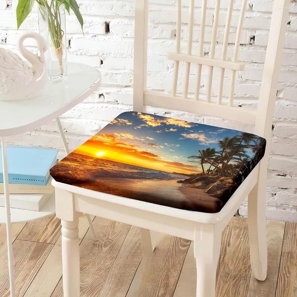 Cuscino Sunset Beach Scenery sedia rimovibile soggiorno durevole camera da letto riposa per gli adulti decorazioni per ufficio studentesco