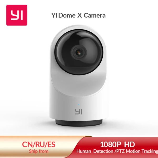 Lente Yi Smart Dome Security Camera X, sistema di sorveglianza domestica IP WiFi AIPOWERED 1080p con risposta alle emergenze 24 ore su 24, 7 giorni su 7, rilevamento umano