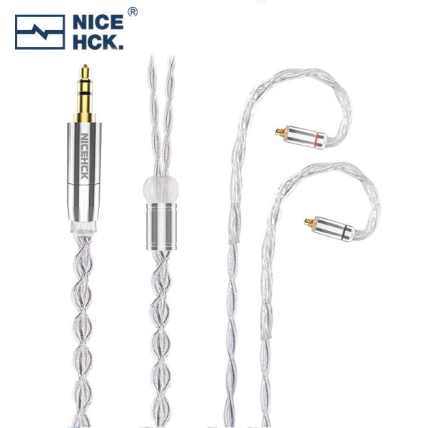 Konektörler Nicehck Silverloong Bakır Gümüş Alaşım ve 7n Gümüş Kaplama OCC Karışık Değiştirme Kablosu 3.5/2.5/4.4mm mmcx/0.78/QDC 2pin S8 x7 için