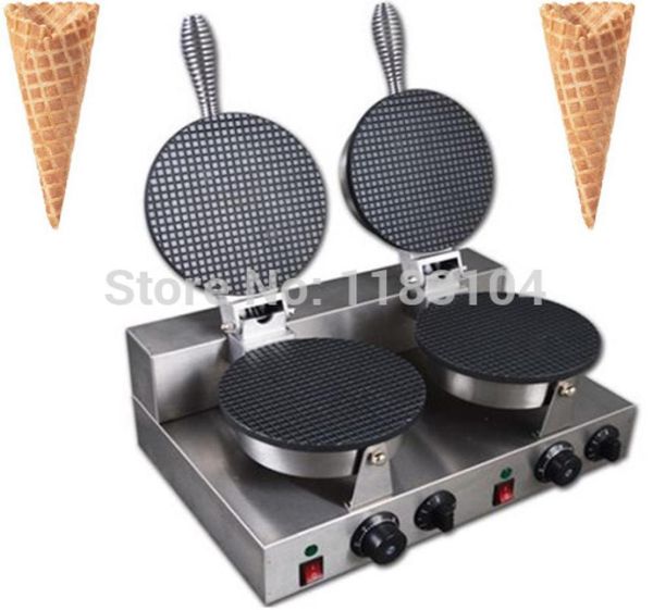 Uso commerciale a doppia testa Uso non stick 110V 220 V coni gelati elettrici cono waffle maker macchina da fornaio stampo stampo pane9363110