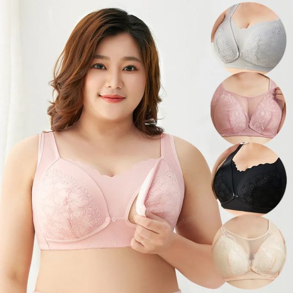 Abiti reggiseno al seno di maternità reggiscia di alimentazione frontale per donne in gravidanza in pizzo sexy reggiseno ad allattamento grande al seno grande reggiseno