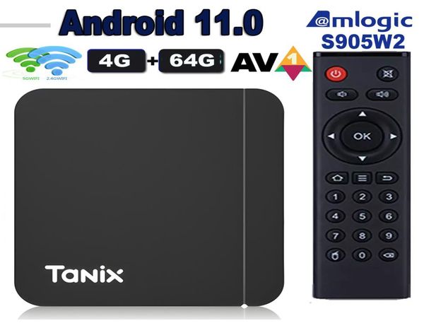 Tanix W2 Android 11 TV Box Amlogic S905W2 Quad Core 4GB 64GB 32GB 16GB 24G 5G WIFI duplo Bluetooth 40 AV18045763
