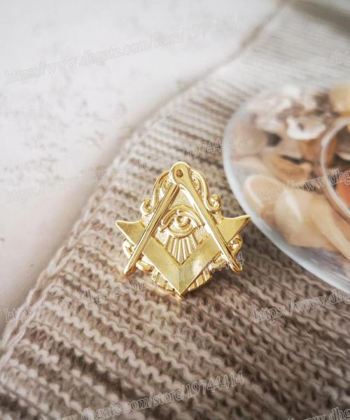 Whole Masonic Lapel Pins Badge Mason Mason 3D Eye of Horus Tutti vedono l'occhio di Dio oro placcato BLM416109982