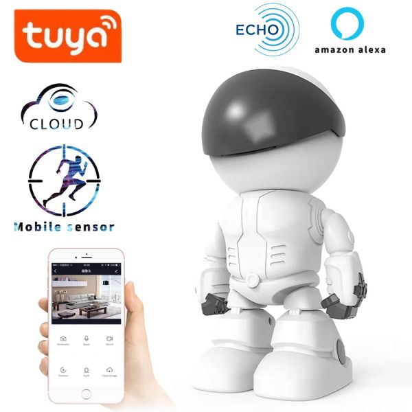 Мониторы Tuya Alexa Echo Baby Monitor Wi -Fi 2 Way Audio Kamera Robota 1080 P HD SIECI IP DETEKCJA RUCHU W NOCY Inteligentny Aparat Fotografi