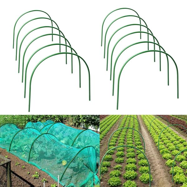 Suporta 6pcs 2.4/3.2/4mm Hoops Greenhouse Tunnel Tunnel Bendable Garden Stakes Stakes RustFree Grow Tunnel Frame Garden Garden Fabric Suporte