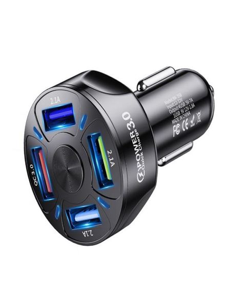 QC 30 Fast Car Charger Quick зарядка 30 4ports Fast Charger для зарядки автомобиля для Samsung Huawei Xiaomi7151189