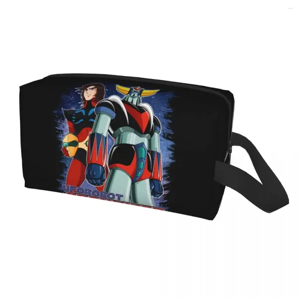 Bolsas de cosméticos Goldorak Grendizer Actarus Bolsa de viagem Mulheres OVNIs OVNIs Goldrake Maquiagem Organizador de beleza Lady Beauty Storage DOPP Kit