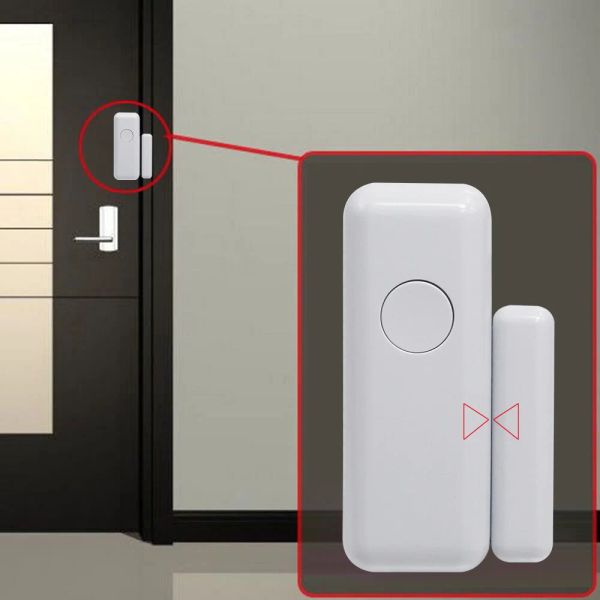 Detektor Mini Fenstertür Alarmsensor 433MHz drahtloser Türschlossschalter Sicherheitsalarm Host Alarm Detektor Magnetischer Kontakt Anti -Diebstahl