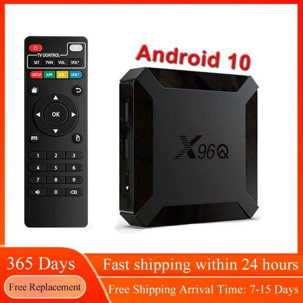 Box TV -Box Android 10 X96Q 4K 2,4G WiFi Allwinner H313 Quad Core 1G 8G 2 GB 16 GB 1080p YouTube Media Player X96 Smart Set Top Box