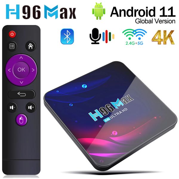 Box H96Max v11 RK3318 Quadcore Smart TV Box Android 11.0 2/4GB ОЗУ 16/32/64GB H96 MAX BT 4K 2,4G/5G WIFI TV PREFIX