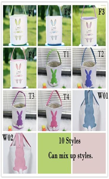 DHL Pasqua Pasqua Pesta Egg Cesto Canvas Bunny Orena Creativa Gol Regole di Pasqua con decorazione di coda di coniglio 8 Styles1651883