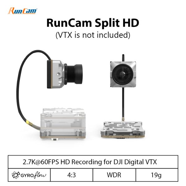 Câmeras Runcam Split HD 2.7k 720p Gravação de vídeo DJI AIR UNIDADE Link Vista Vista de baixa latência giroscópio Fluxo nd 16 Filtro