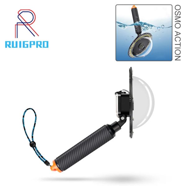 Telecamere Ruigpro 6 '' Custodia per tute per immersioni impermeabili con porta fluttuante per la maniglia mobile per gli accessori per lenti per la fotocamera Azione Osmo DJI