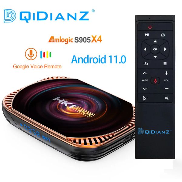 Box Dqidianz HK1 Rbox X4 Android 11.0 Amlogic S905X4 Smart TV Box 8K 4G 32/64/ 128GB 3D WiFi 2.4G 5G Поддержка Google Player