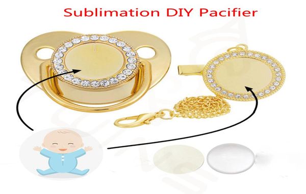 Sublimation Baby Schnuller mit Clip Bling Crystal