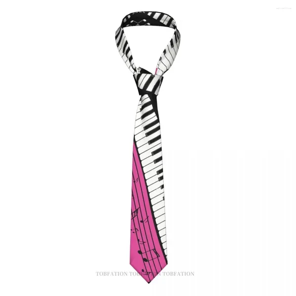 Ties papioni Abstract Keys Note musicali cravatta 3d cravatta da 8 cm Accessori per camicia in poliestere largo decorazioni per feste