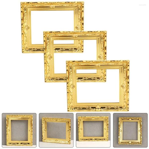 Quadros 6 pcs moldura de boneca plástico para artesanato decoração minúscula delicada de pequeno modelo de imagem pequena