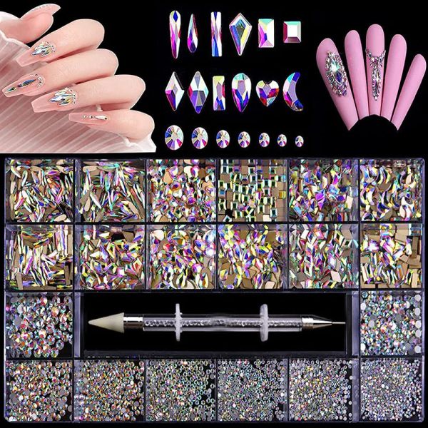 Жидкости 1box Nail Art unwestones set Crystal Nail Charms Jewelry Part