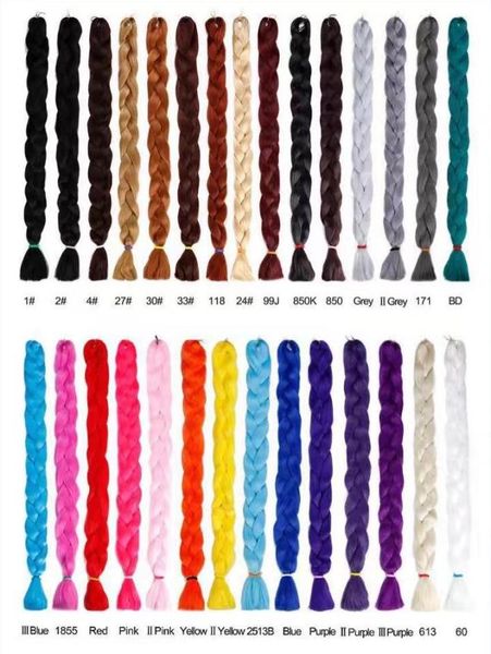 XIU ZHI MEI CAPELLI SINTETICI SINTETICI INTERIMI 82 pollici da 82 pollici 165 grammi a colori singolo Ultra intrecciata Kanekalon Jumbo Braid Capelli Ex2156435