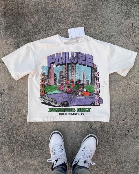 Erkek Tişörtler y2k Top Cartoon Baskılı Strt Harajuku Kısa Slve T-Shirt Erkekler 2023 Amerikan Retro Gevşek Çift Çift Büyük Boy Gömlek T240408