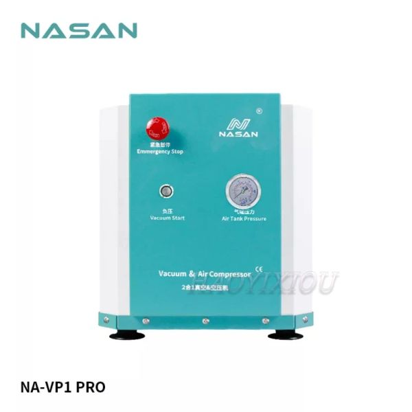 Imposta NASAN NAVP1 PRO 2 in 1 macchina compressore ad aria ad grande capacità con pompa a vuoto per macchina di riparazione LCD