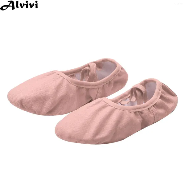 Scarpe da ballo per bambini ragazze ballette elastica fascia elastica a colori solidi pantofole per la ballerina danzante performance