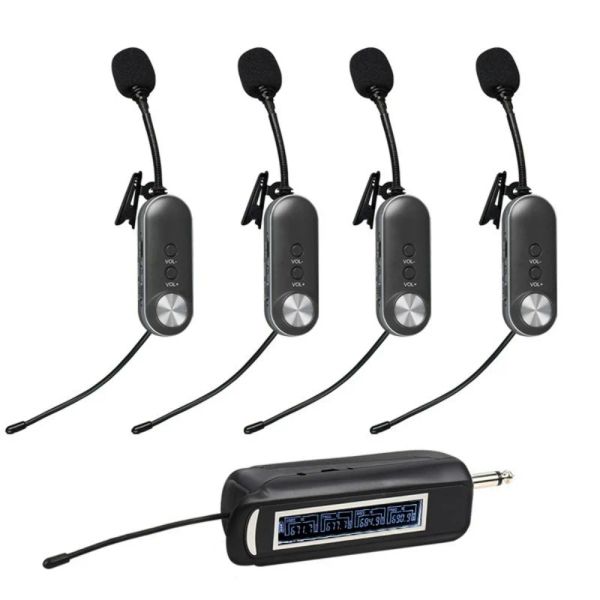 Mikrofone T3 T4 UHF Wireless Saxophon -Mikrofontransmitter -Empfängersystem Lavalier Revers Mic -Kondensator UHF -Kamera Smartmikrofon