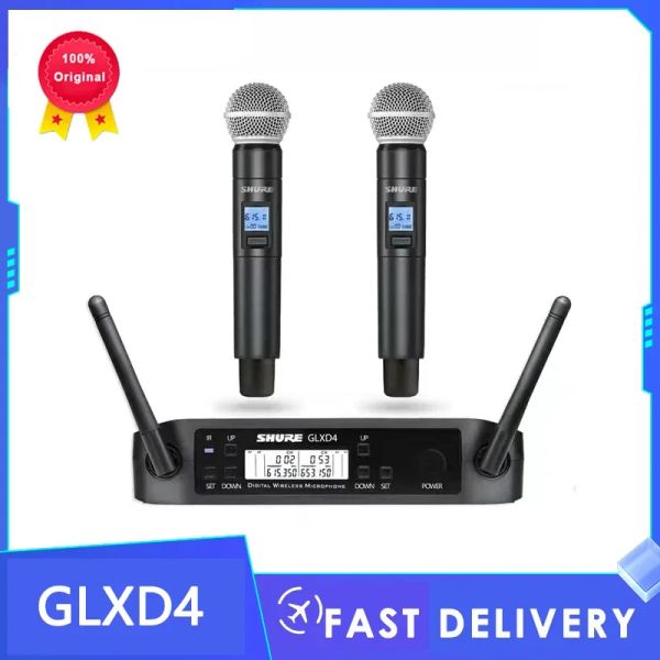 Mikrofonlar% 100 Orijinal GLXD4 Kablosuz Mikrofon Bir ila iki UHF Karaoke Konferansı Sahnesi Performans Profesyonel El Taşınağı Mikrofon