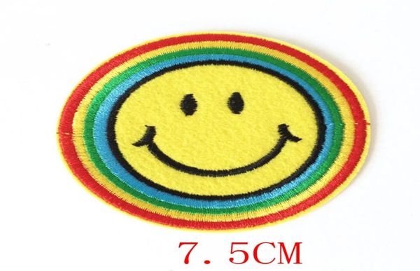 2018 adesivi Parches 90s Happy Hippy Rainbow Face Iron-on Patch Applique MOTOF Fabric Games Giochi Dartboard Decal5193800